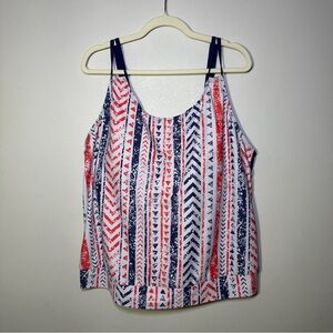 Blue White Orange Tankini Swimsuit Women's Top TOP ONLY Size 5XL